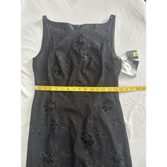 Vintage CDC Rampage Floral Glitter Sheath Dress Womens Size 6 Black Preppy NWT - Picture 7 of 10